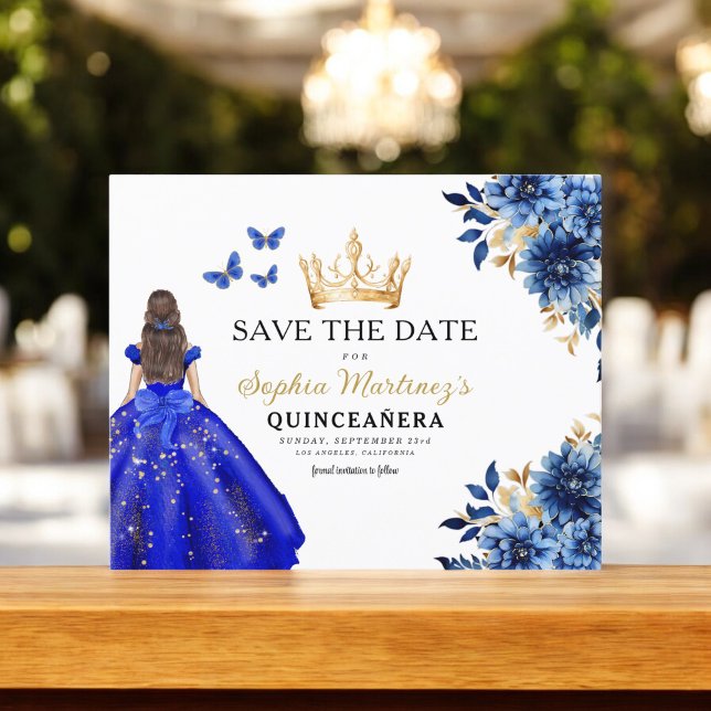 Budget Royal Blue Save the Date Quinceanera (Creator Uploaded)
