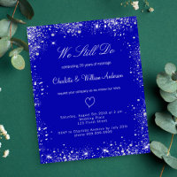 Budget royal blue silver vow renewal invitation