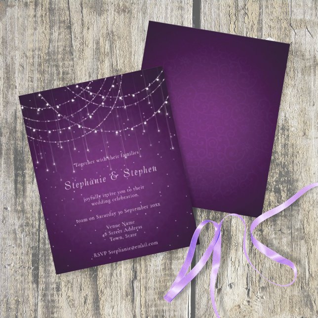 Budget Royal Purple Swirl & String Lights Wedding (Creator Uploaded)