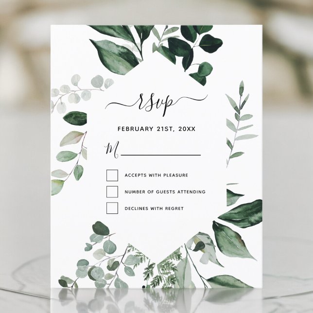 Budget RSVP Botanical Greenery Foliage Wedding (Creator Uploaded)