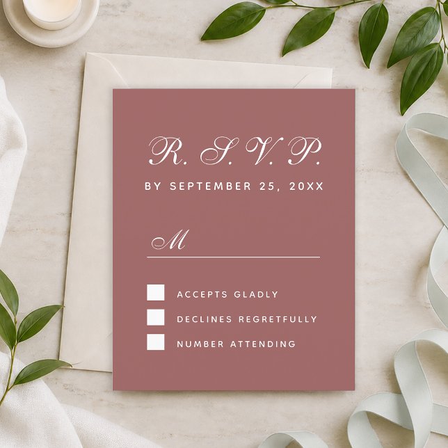 Budget RSVP Cinnamon Rose Wedding Response Card (Creator Uploaded)