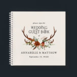Budget rust cream floral wedding guest book rustic<br><div class="desc">Terracotta,  natural,  sage green and black floral botanical stag modern rustic elegant arch budget wedding budget guest book favour decor design. Part of a modern collection.</div>