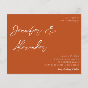 Budget Rust Orange Calligraphy Photo Wedding V2 Flyer