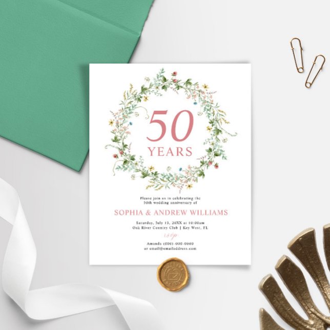Budget Rustic 50th Wedding Anniversary Invitation (Creator Uploaded)