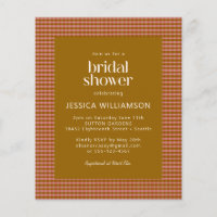 Budget Rustic Autumn Plaid Geometric Bridal Shower