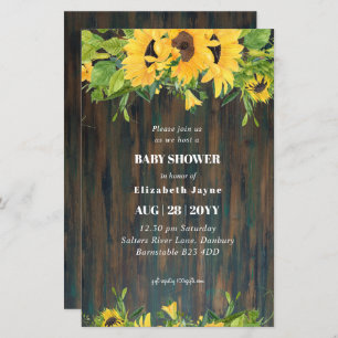 BUDGET Rustic Baby Shower Sunflowers Invite