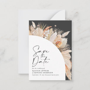 budget rustic botanical pampas grass wedding note card
