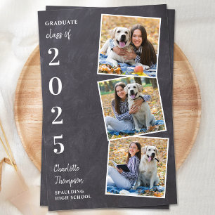 Budget Rustic Chalkboard Photo Collage Graduation