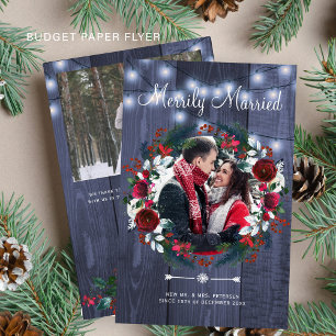 Budget rustic Christmas newlyweds photo holiday  Flyer