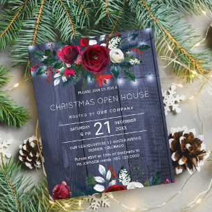 Budget rustic Christmas Open House invitation