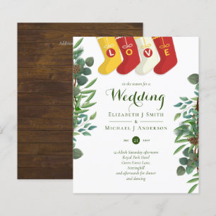Budget Rustic Christmas Wedding Winter Invites