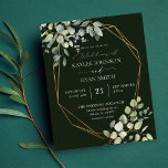 Budget Rustic Eucalyptus & Gold Wedding - Green Flyer<br><div class="desc">******* MATTE PAPER IS THIN. UPGRADE FOR A THICKER PAPER. NO ENVELOPES INCLUDED. FOR CARD STOCK, THICKER CARDS, CHECK OUT THE LINK BELOW. CARD STOCK, THICKER CARDS HAVE AN OPTION FOR ENVELOPES OR INCLUDES THEM******** No envelopes, paper flyer version. Save money on formal invitations with this small invitation. Get your...</div>