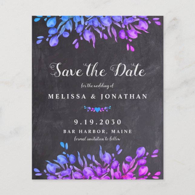 Budget Rustic Eucalyptus  Save The Date Postcard B (Front)