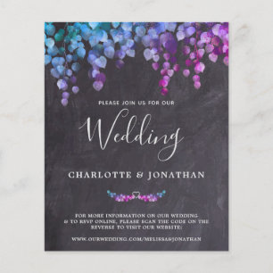 Budget Rustic Eucalyptus Slate QR Code Wedding Inv