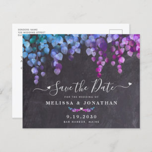 Budget Rustic Eucalyptus Slate Save The Date Invit