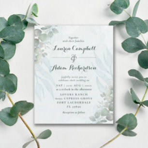 Budget Rustic Eucalyptus Watercolor Wedding