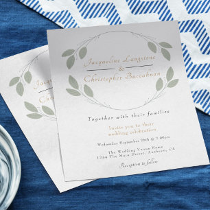Budget Rustic Eucalyptus Wedding Invitations Flyer