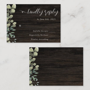 Budget Rustic Eucalyptus Wedding RSVP Card 