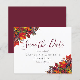 BUDGET Rustic Fall Leaves Save the Date