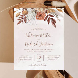 Budget Rustic Fall Terracotta Floral Wedding