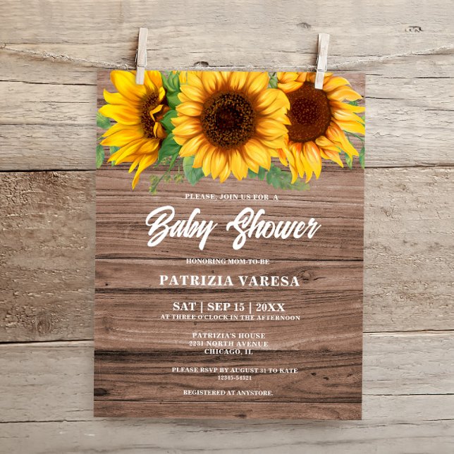 Budget Rustic Fall Wooden Sunflower Baby Shower (Creator Uploaded)