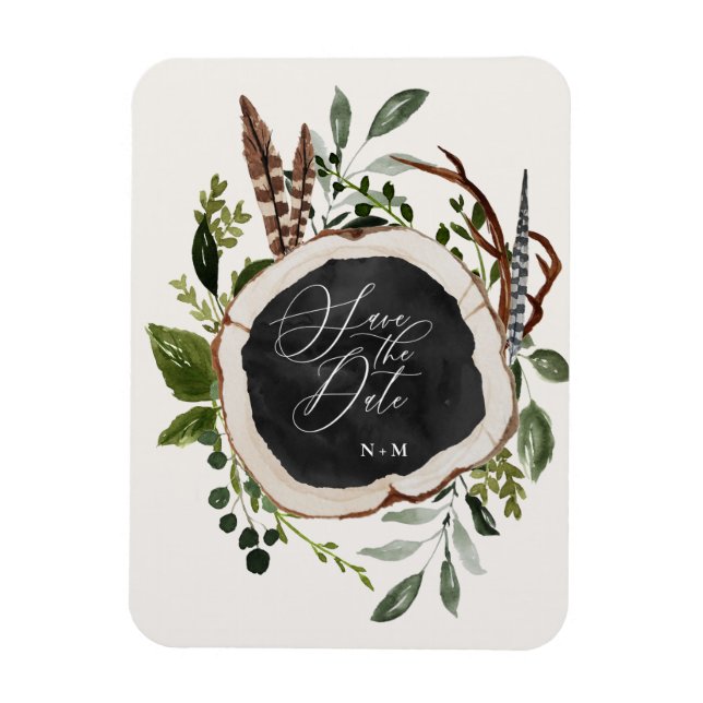 budget rustic farmhouse fall wedding announcement magnet (Vertical)