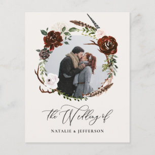 budget Rustic foliage wedding invitation