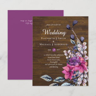 BUDGET Rustic Fuchsia Floral Woodland Wedding