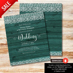 BUDGET Rustic Green White Lace Wedding