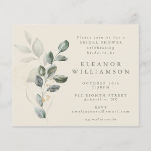 Budget Rustic Greenery Bridal Shower Invite