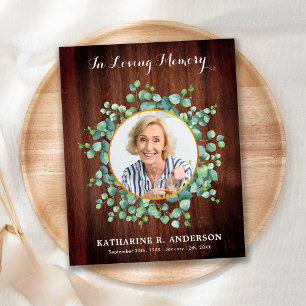 Budget Rustic Greenery Funeral Thank You Cards 