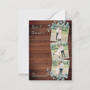 Budget Rustic Greenery Photo Wedding Thank You Card