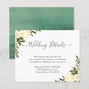 Budget Rustic Greenery Wedding Details Card