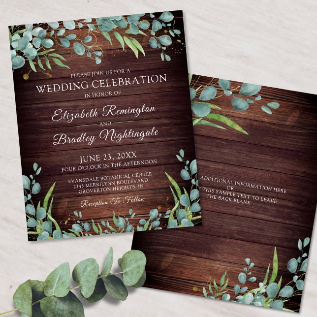 Budget Rustic Greenery Wedding Invitation (Creator Uploaded)