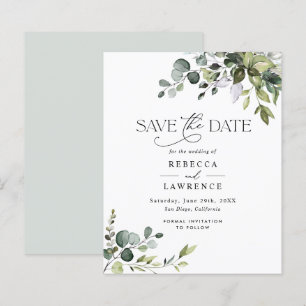 Budget Rustic Greenery Wedding Save the Date