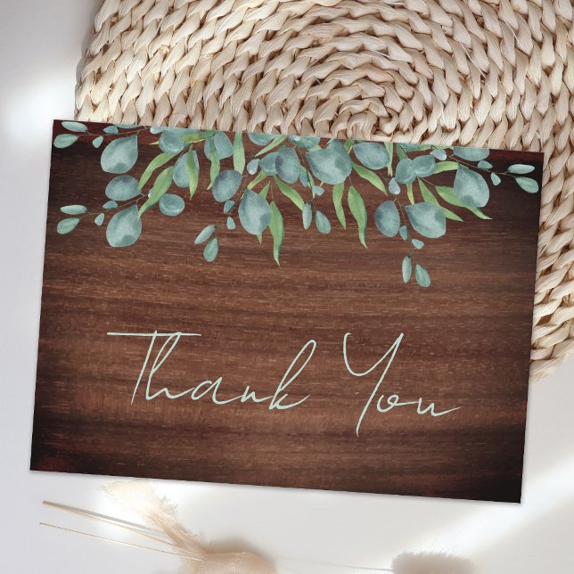 Budget Rustic Greenery Wedding Thank You Card (Creator Uploaded)