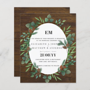 Budget  Rustic Greenery Woodland Wedding Invite