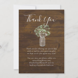 Budget Rustic Gypsophila Mason Jar Wedding