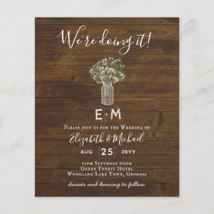 Budget Rustic Gypsophila Mason Jar Wedding