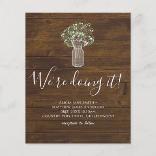 Budget Rustic Gypsophila Mason Jar Wedding