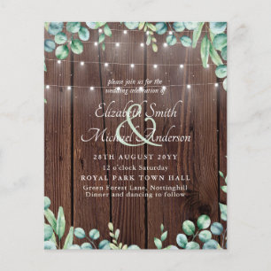 Budget Rustic Lights Greenery Eucalyptus Invite