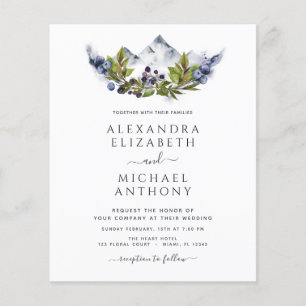 Budget Rustic Mountains Forest Photo Wedding Flyer