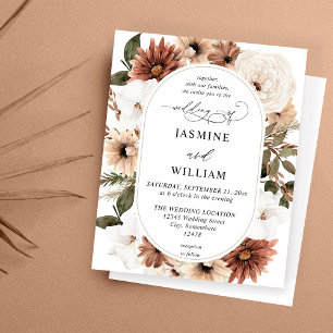 Budget Rustic Neutral Boho Floral Wedding