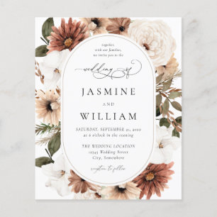 Budget Rustic Neutral Boho Floral Wedding S2 Flyer