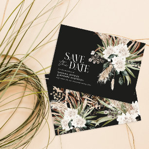 budget rustic pampas eucalyptus save the date card