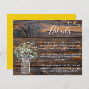 Budget Rustic RSVP Cards with Babys Breath