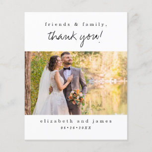 BUDGET Rustic Script Thank You Wedding Photo Flyer
