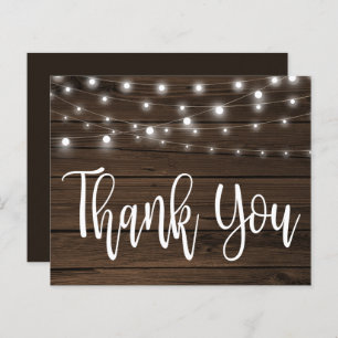 Budget Rustic String Lights on Wood Thank You