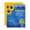 BUDGET Rustic Sunflower Blue Yellow Wedding Invite