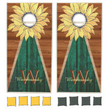 Budget Rustic Sunflower Emerald Green Wood 